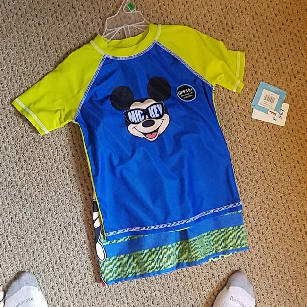 Boys Brand new swim trunks and uv protection shirt